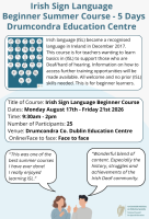 Summer Course 2026 - Irish Sign Language (ISL) Summer Course Teacher Professional Learning