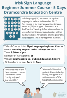 Summer Course 2026 CÚRSA SAMHRAIDH DO MHÚINTEOIRÍ GAEILGE: CAINT, COMHRÁ AGUS CRAIC (COGG)