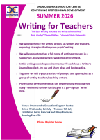 Summer Course 2026 - Writing For Teachers 